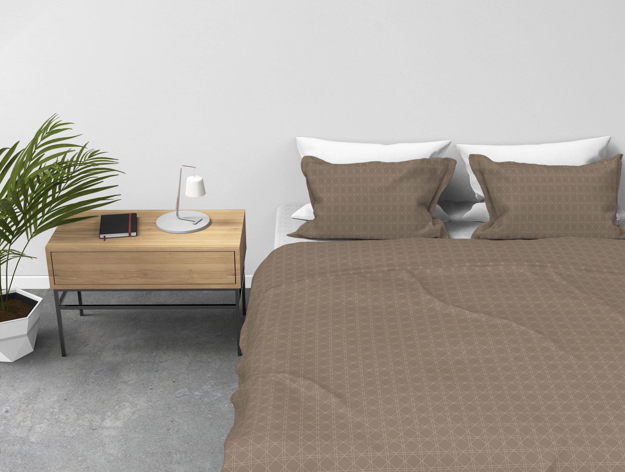 Kayori dekbedovertrek Shizu Taupe - Afbeelding 2