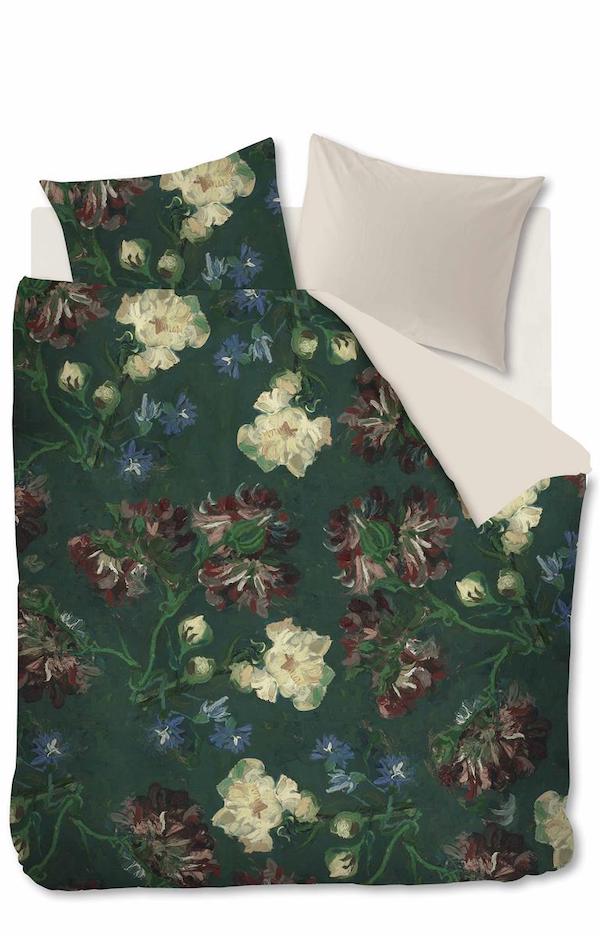 Beddinghouse x Van Gogh Museum Peonies Groen dekbedovertrek