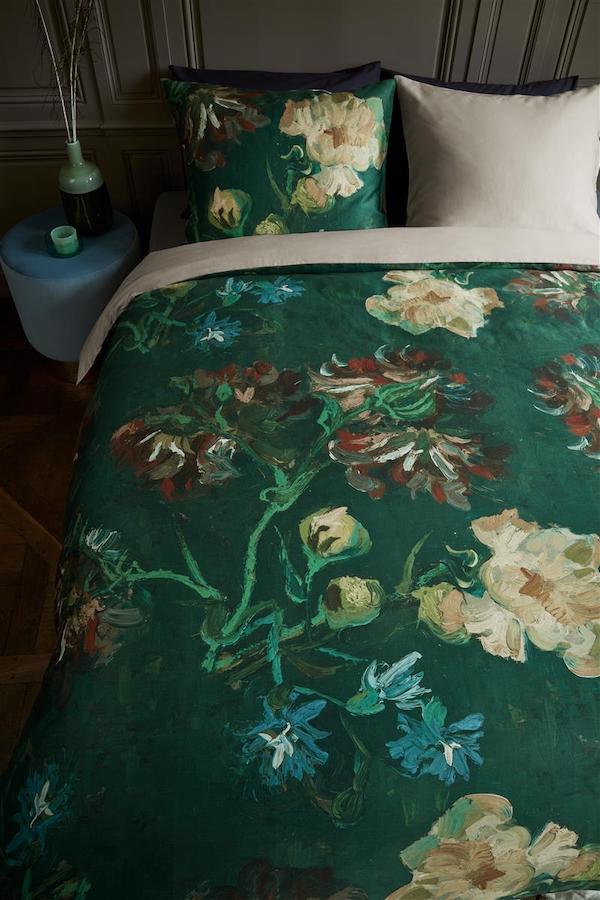 Beddinghouse x Van Gogh Museum Peonies Groen dekbedovertrek - Afbeelding 2