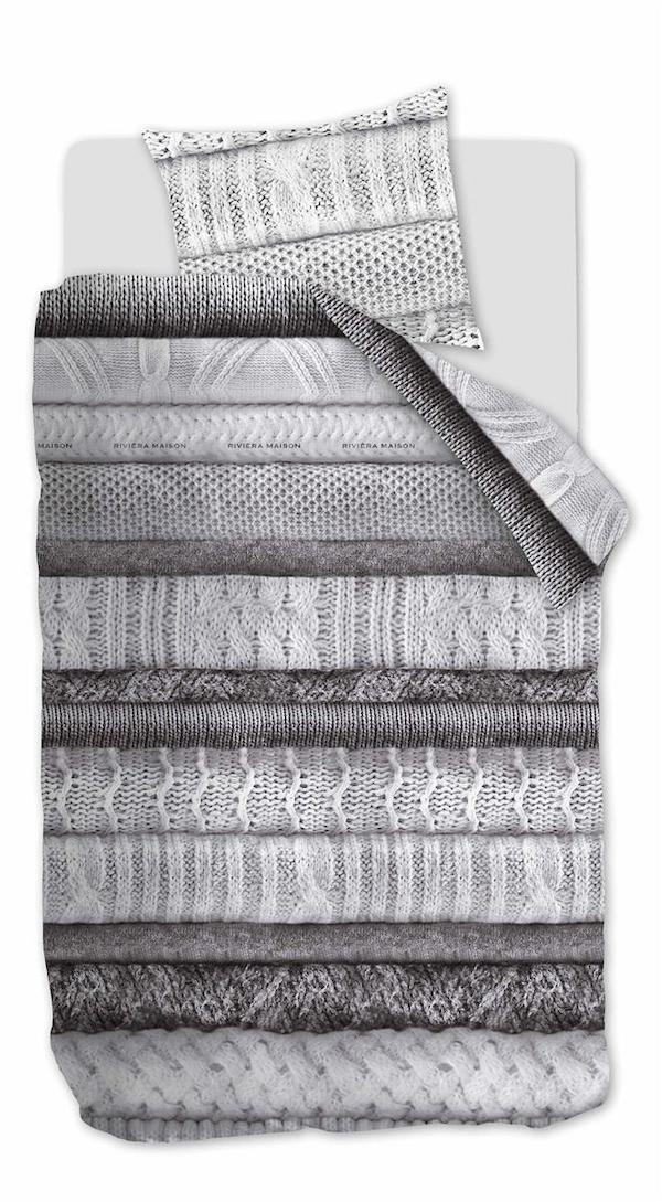 Rivièra Maison Tricot Chaud Grijs dekbedovertrek - Afbeelding 5