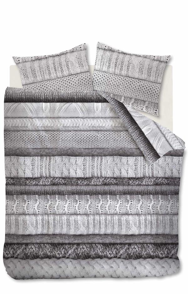 Rivièra Maison Tricot Chaud Grijs dekbedovertrek