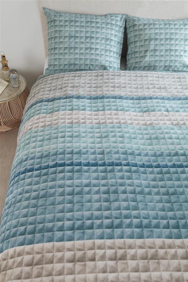Ariadne at Home dekbedovertrek Quilted Squares Blauw - Afbeelding 2